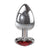 Adam & Eve - Heart Gem Metal Anal Plug Large (Red/Chrome) Anal Plug (Non Vibration) 625410581 CherryAffairs
