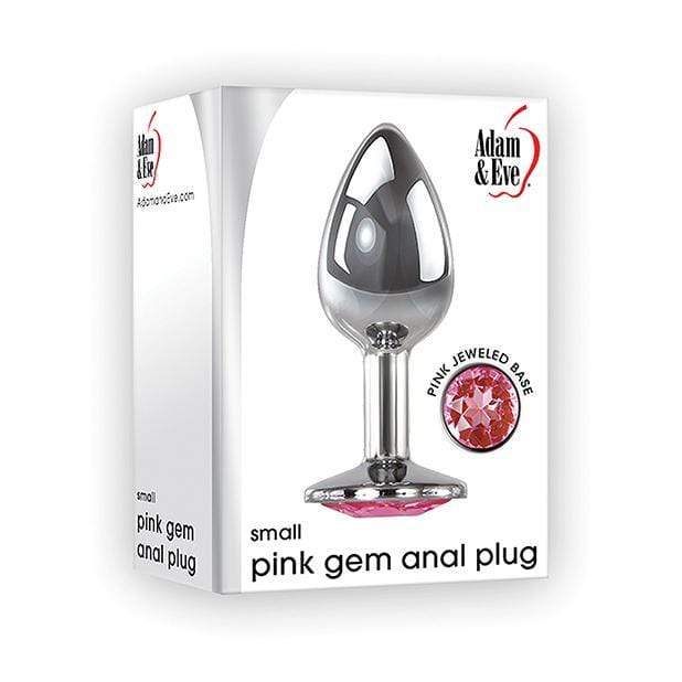 Adam &amp; Eve - Pink Gem Anal Plug Small (Silver) Metal Anal Plug (Non Vibration) Durio Asia