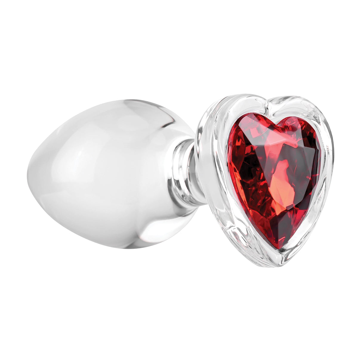Adam &amp; Eve - Red Heart Gem Glass Anal Plug Glass Anal Plug (Non Vibration) CherryAffairs