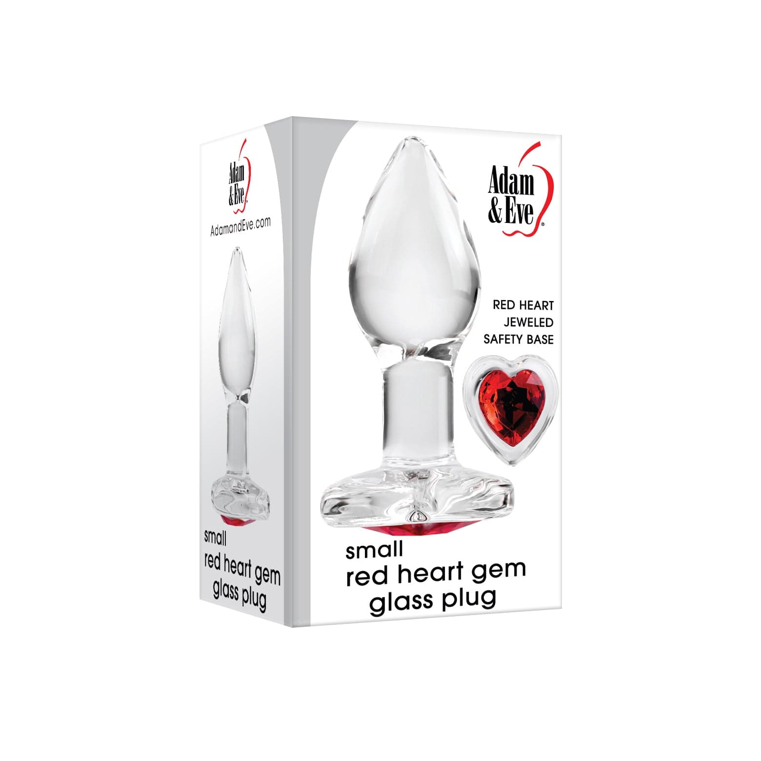 Adam & Eve - Red Heart Gem Glass Anal Plug Glass Anal Plug (Non Vibration) 844477020037 CherryAffairs