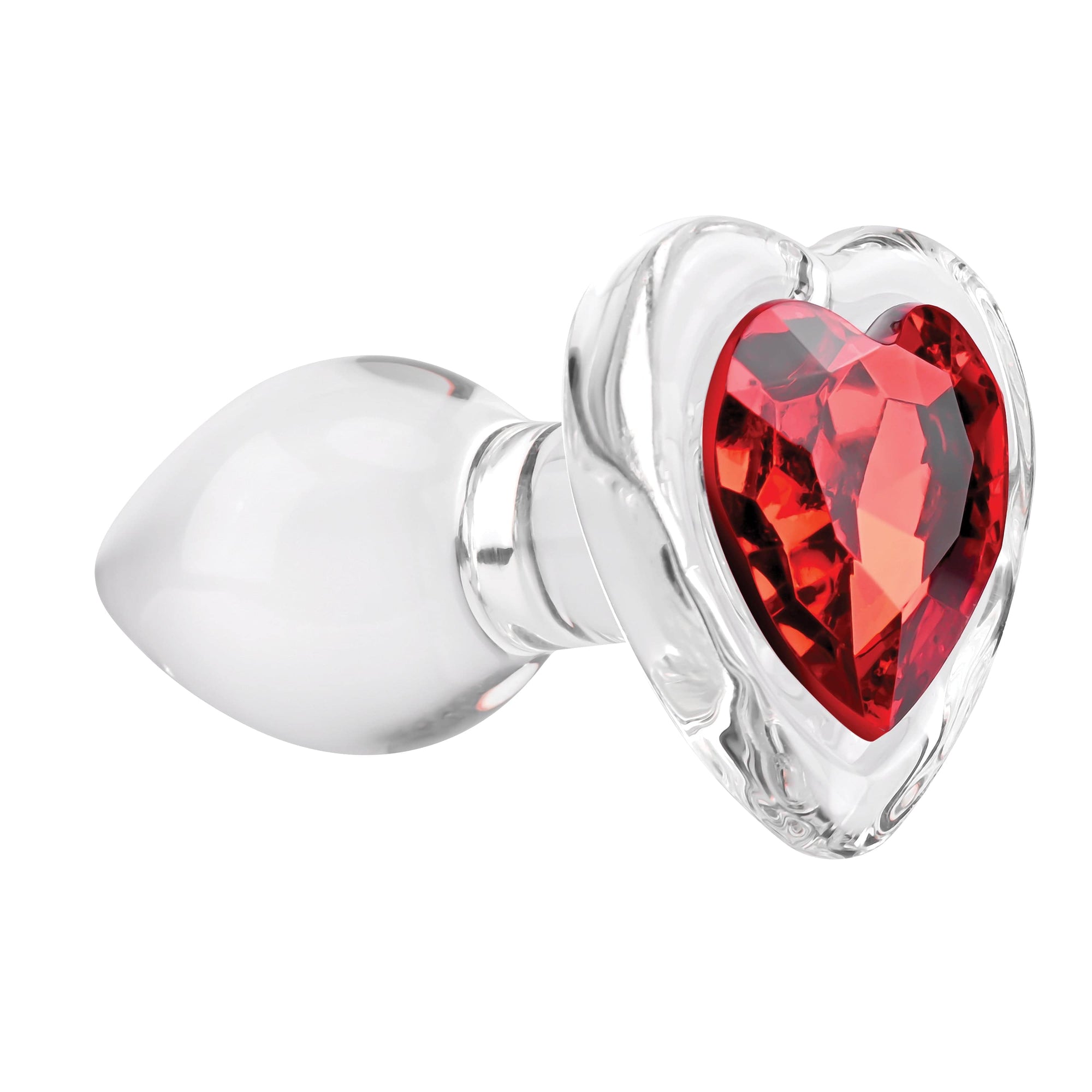 Adam & Eve - Red Heart Gem Glass Anal Plug Glass Anal Plug (Non Vibration) CherryAffairs
