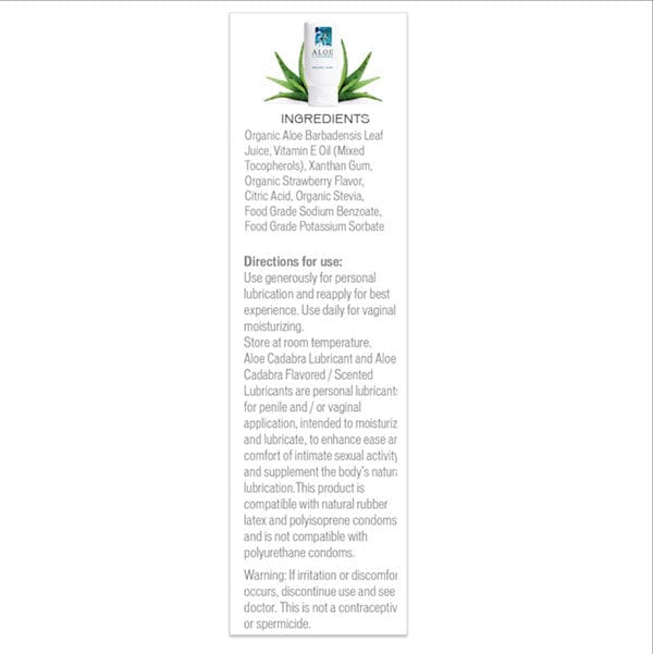 Aloe Cadabra - Organic Lubricant Flavored 2.5 oz (Naked Strawberry) Lube (Water Based) 826804000035 CherryAffairs