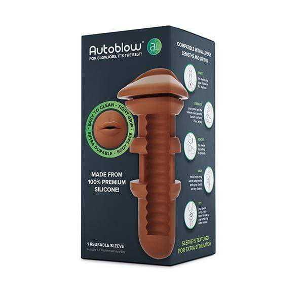 Autoblow - A.I Silicone Mouth Sleeve (Brown) Masturbator (Hands Free) AC Powered Durio Asia