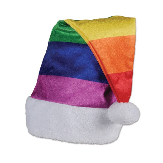 Beistle - Holiday Rainbow Santa Party Hat Costume Accessory (Rainbow) Party Novelties 622615214 CherryAffairs