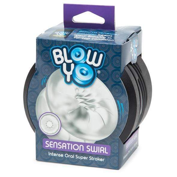 BlowYo - Sensation Swirl Intense Oral Super Stroker (Clear) Masturbator Soft Stroker (Non Vibration) Durio Asia