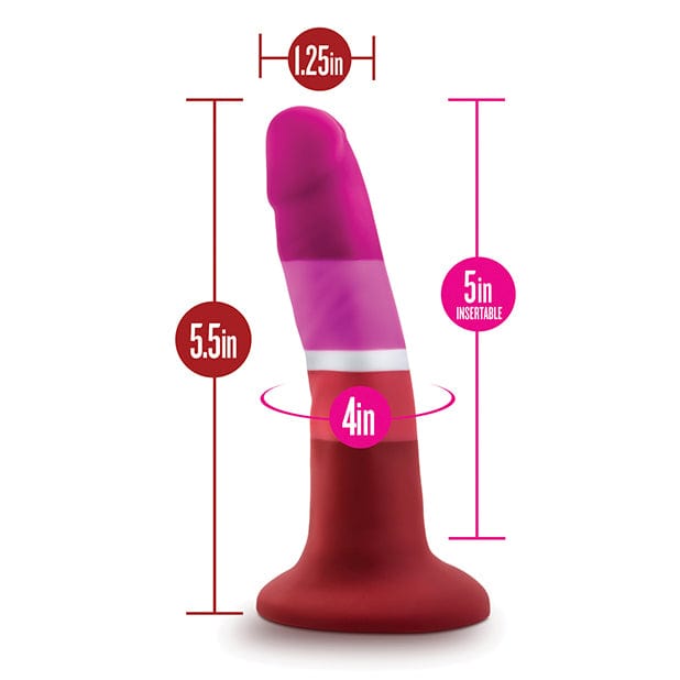 Blush Novelties - Avant P3 Lesbian Pride Beauty Silicone Dong Realistic Dildo 5.5" (Multi Colour) Realistic Dildo with suction cup (Non Vibration) 622620378 CherryAffairs