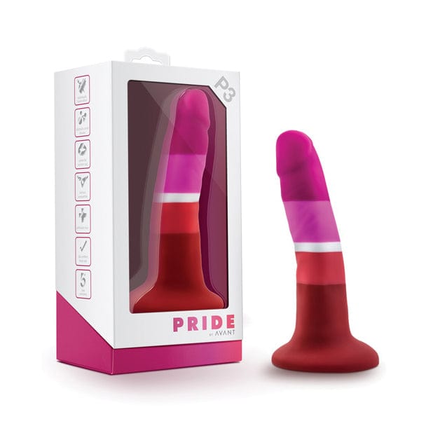 Blush Novelties - Avant P3 Lesbian Pride Beauty Silicone Dong Realistic Dildo 5.5&quot; (Multi Colour) Realistic Dildo with suction cup (Non Vibration) 622620378 CherryAffairs