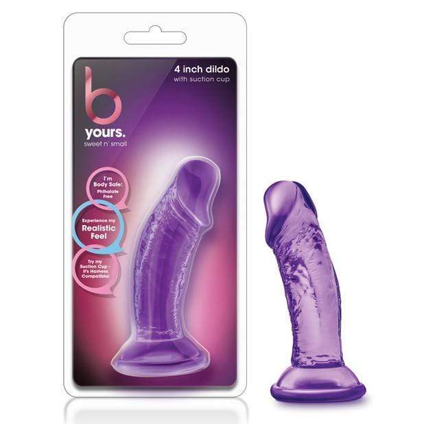 Blush Novelties - B Yours Sweet n Small Dildo with Suction Cup 4" (Purple) Realistic Dildo with suction cup (Non Vibration) Durio Asia