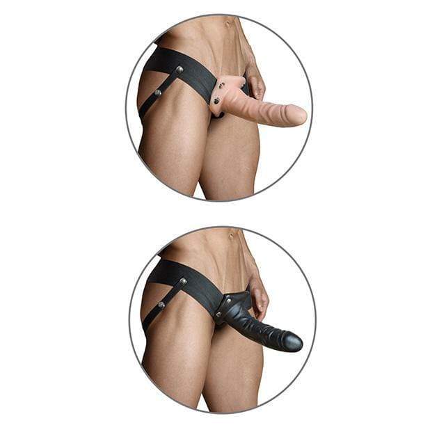 Blush Novelties - Dr Skin Hollow Strap On 6" (Beige) Strap On with Hollow Dildo for Male (Non Vibration) 819835021865 CherryAffairs