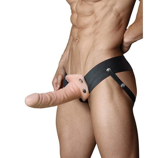 Blush Novelties - Dr Skin Hollow Strap On 6" (Beige) Strap On with Hollow Dildo for Male (Non Vibration) Durio Asia