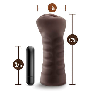 Blush Novelties - Hot Chocolate Alexis Vibrating Stroker Masturbator (Chocolate) Masturbator Vagina (Vibration) Non Rechargeable 622622602 CherryAffairs