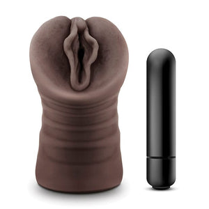Blush Novelties - Hot Chocolate Alexis Vibrating Stroker Masturbator (Chocolate) Masturbator Vagina (Vibration) Non Rechargeable 622622602 CherryAffairs