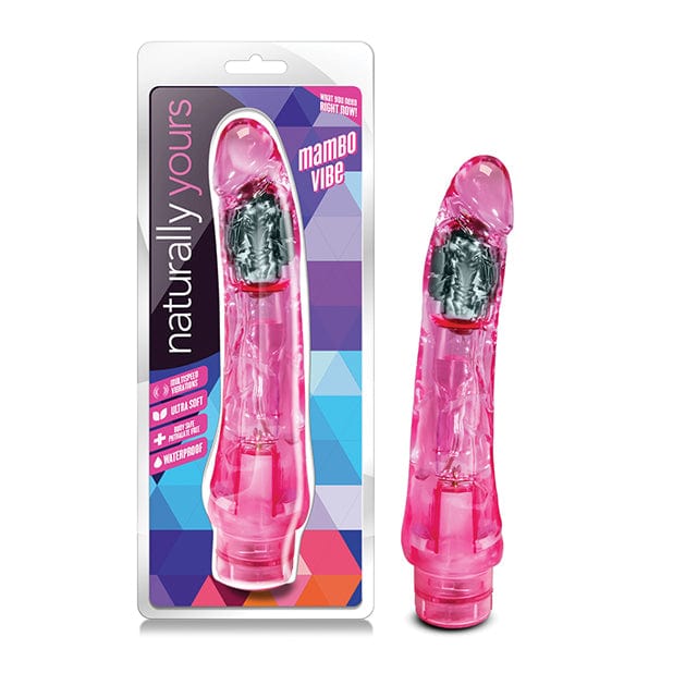 Blush Novelties - Naturally Yours Mambo Vibe Realistic Vibrating Dildo 9&quot; (Pink) Realistic Dildo w/o suction cup (Vibration) Non Rechargeable 622624221 CherryAffairs
