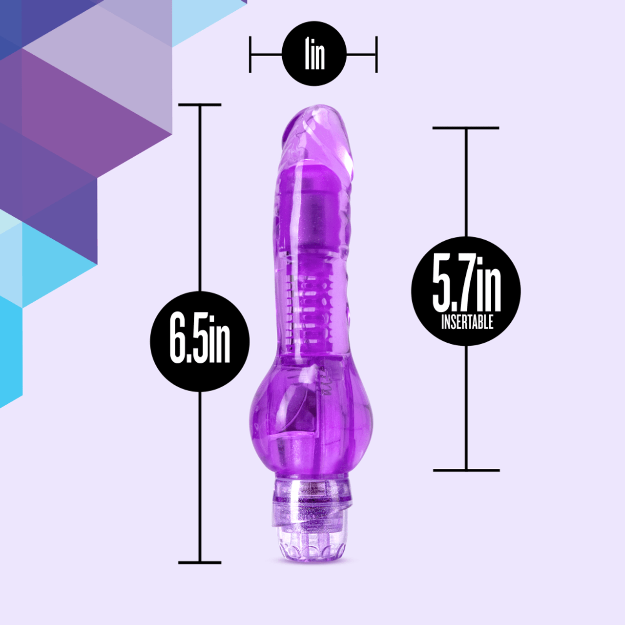 Blush Novelties - Naturally Yours Mr Right Now Vibrating Realistic Dildo 6.5" (Purple) Realistic Dildo w/o suction cup (Vibration) Non Rechargeable 622623598 CherryAffairs