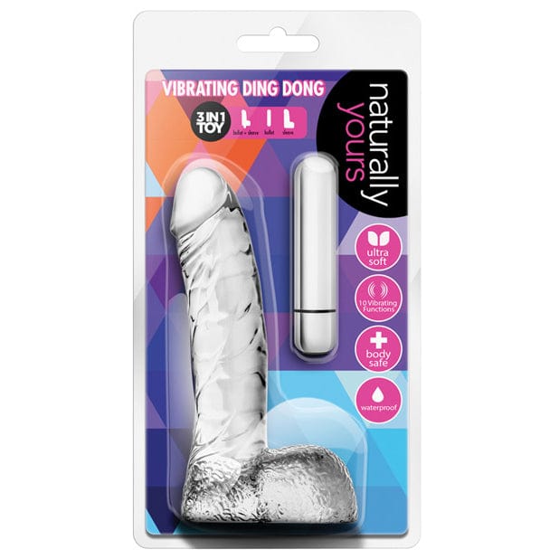 Blush Novelties - Naturally Yours Vibrating Ding Dong Realistic Dildo 6.5&quot; (Clear) Realistic Dildo w/o suction cup (Vibration) Non Rechargeable 622621870 CherryAffairs