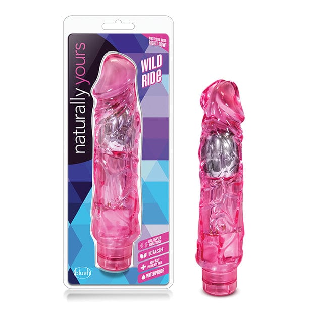 Blush Novelties - Naturally Yours Wild Ride Realistic Vibrating Dildo 9&quot; (Pink) Realistic Dildo w/o suction cup (Vibration) Non Rechargeable 622626522 CherryAffairs