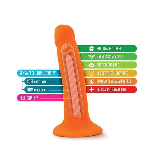 Blush Novelties - Neo Dual Density Realistic Cock 6" (Orange) Realistic Dildo with suction cup (Non Vibration) 819835021490 CherryAffairs