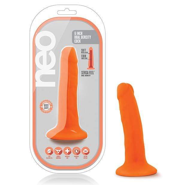 Blush Novelties - Neo Dual Density Realistic Cock 6&quot; (Orange) Realistic Dildo with suction cup (Non Vibration) Durio Asia