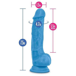 Blush Novelties - Neo Dual Density Realistic Cock with Balls 7.5" (Blue) Realistic Dildo with suction cup (Non Vibration) 819835021537 CherryAffairs