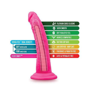 Blush Novelties - Neo Elite Silicone Dual Density Cock with Balls 7.5" (Pink) Realistic Dildo with suction cup (Non Vibration) 819835022107 CherryAffairs