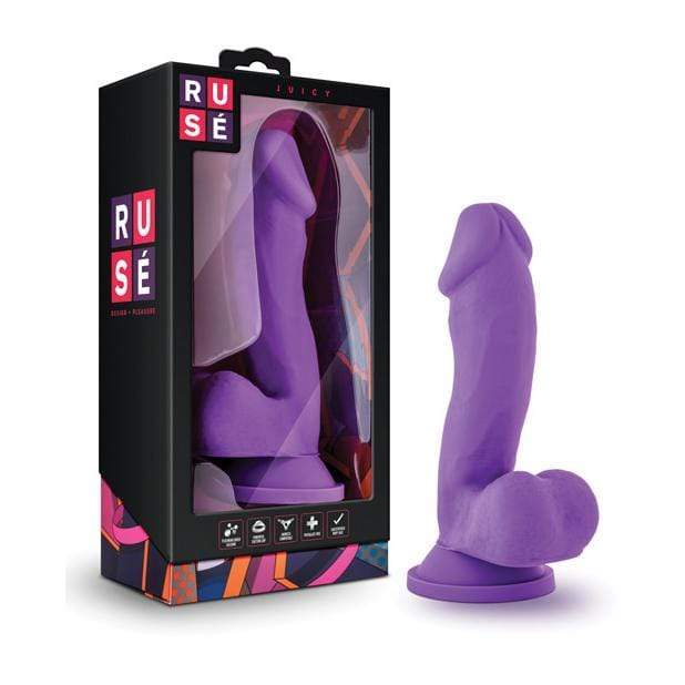 Blush Novelties - Ruse Juicy Pleasure Dildo 7&quot; (Purple) Realistic Dildo with suction cup (Non Vibration) Durio Asia