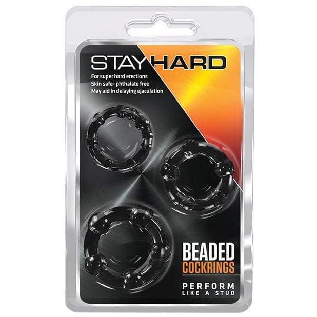 Blush Novelties - Stay Hard Beaded Cock Rings 3 Pack (Black) Cock Ring (Non Vibration) Durio Asia