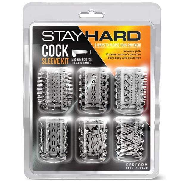 Blush Novelties - Stay Hard Cock Sleeve Kit Box of 6 (Clear) Cock Sleeves (Non Vibration) Durio Asia