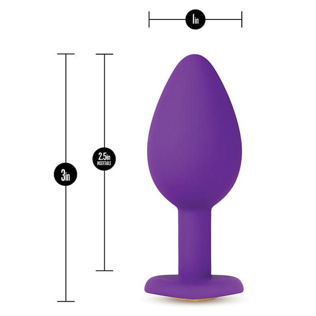 Blush Novelties - Temptasia Bling Anal Plug with Gem Small (Purple) Anal Plug (Non Vibration) 622629230 CherryAffairs