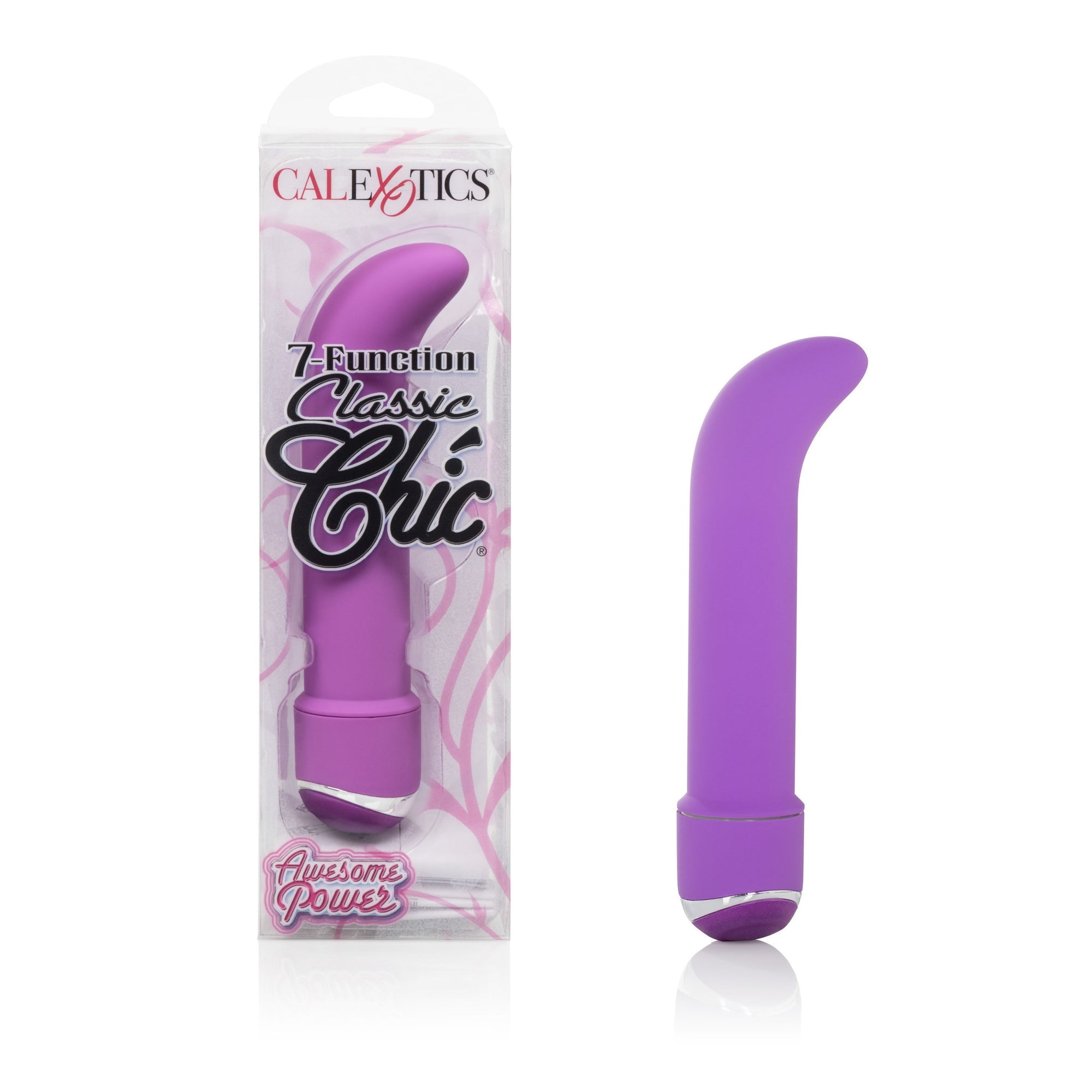 California Exotics - 7 Function Classic Chic Mini G Spot Vibrator (Purple) G Spot Dildo (Vibration) Non Rechargeable Durio Asia