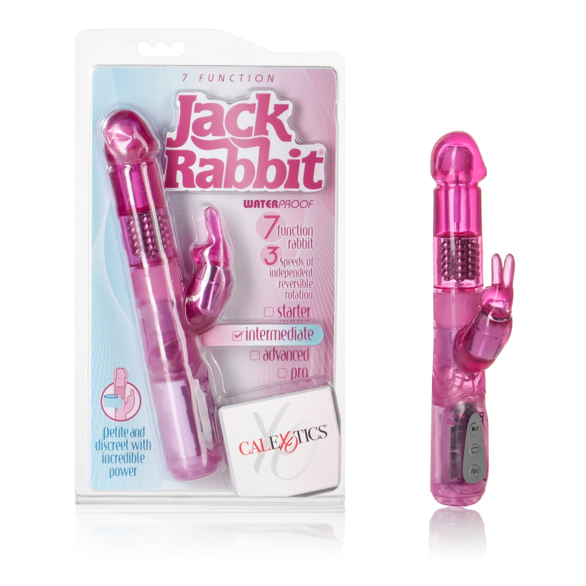 California Exotics - 7 Function Jack Rabbit 5 Rows Intermediate Vibrator (Pink) Rabbit Dildo (Vibration) Non Rechargeable Durio Asia