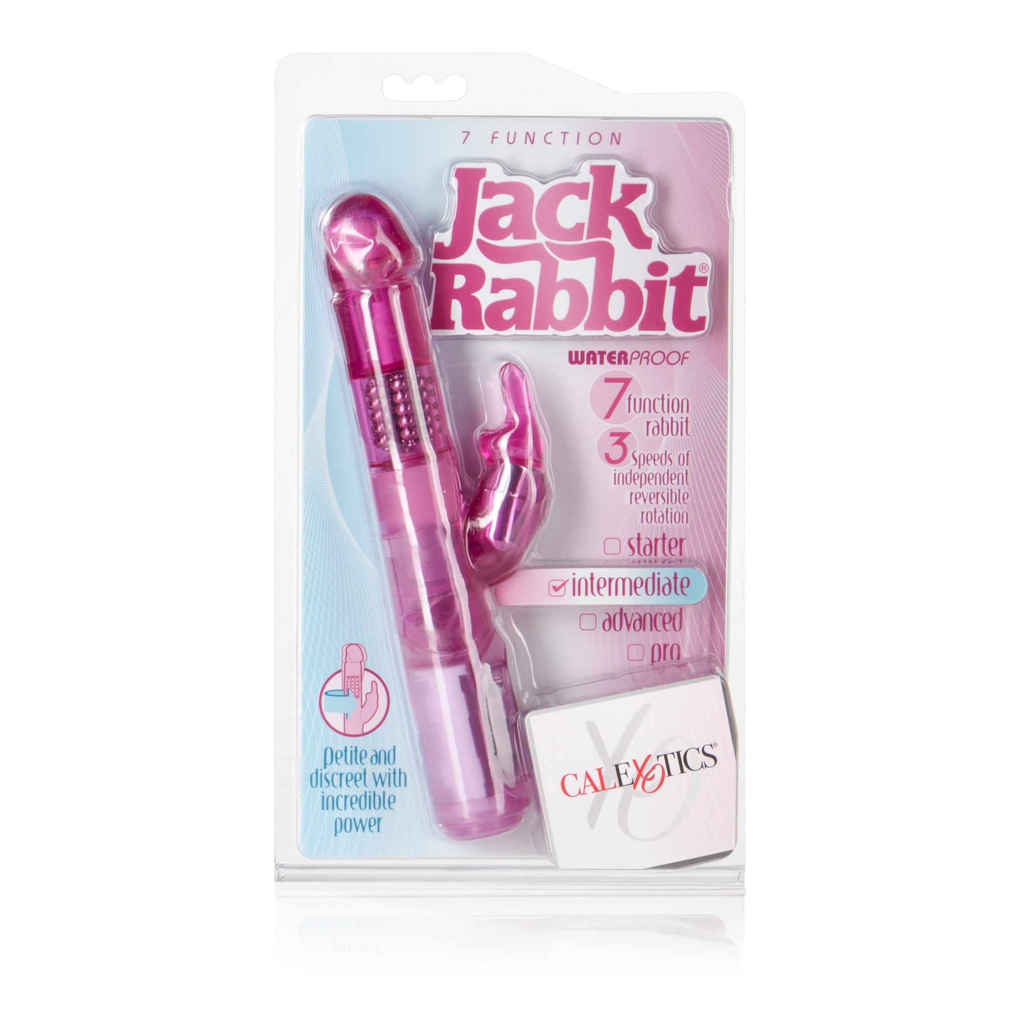 California Exotics - 7 Function Jack Rabbit 5 Rows Intermediate Vibrator (Pink) Rabbit Dildo (Vibration) Non Rechargeable