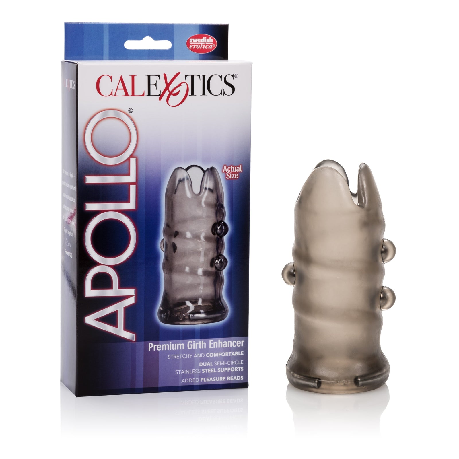 California Exotics - Apollo Premium Girth Enhancer Cock Sleeve (Grey) Cock Sleeves (Non Vibration) Durio Asia