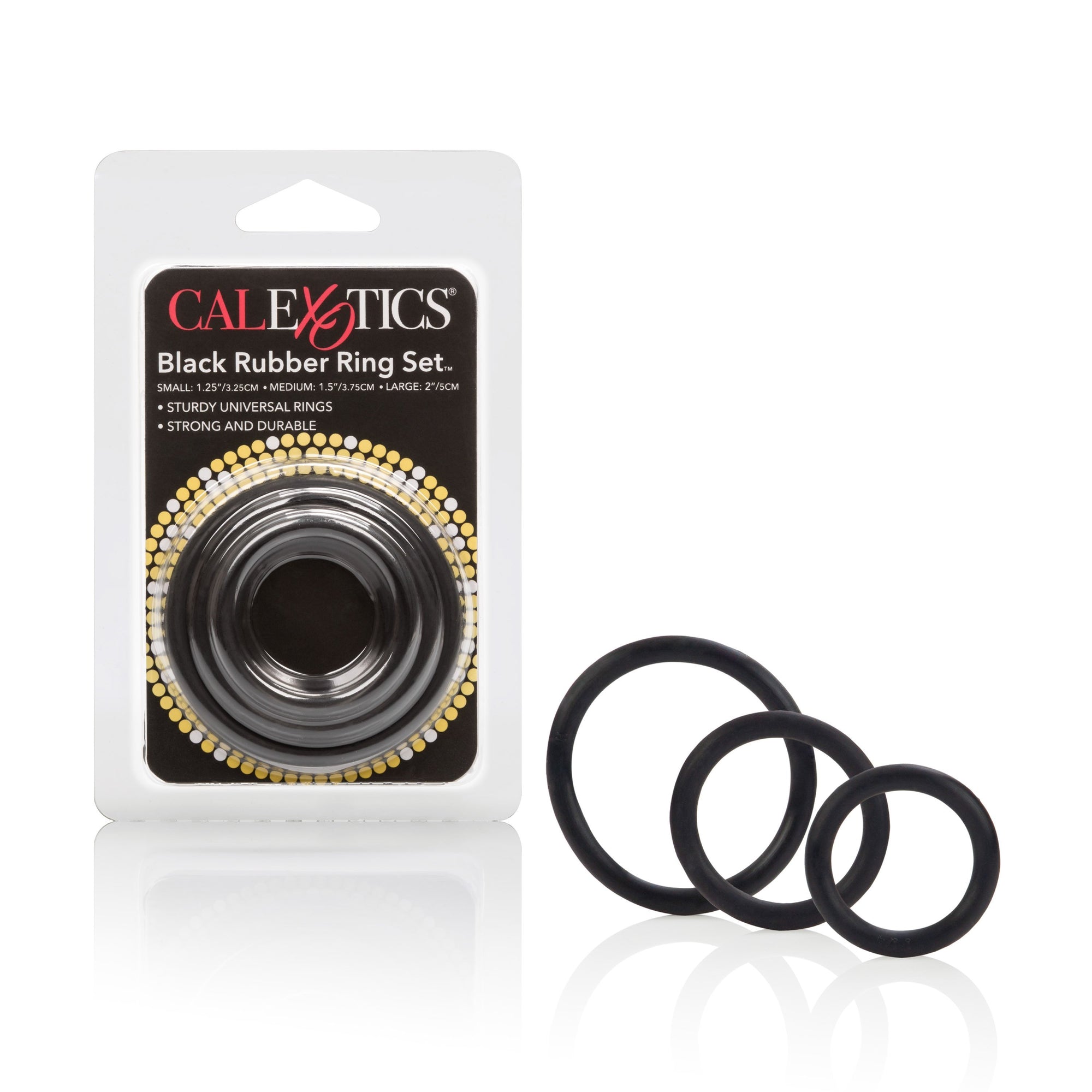 California Exotics - Black Rubber Ring Set (Black) Rubber Cock Ring (Non Vibration) Durio Asia