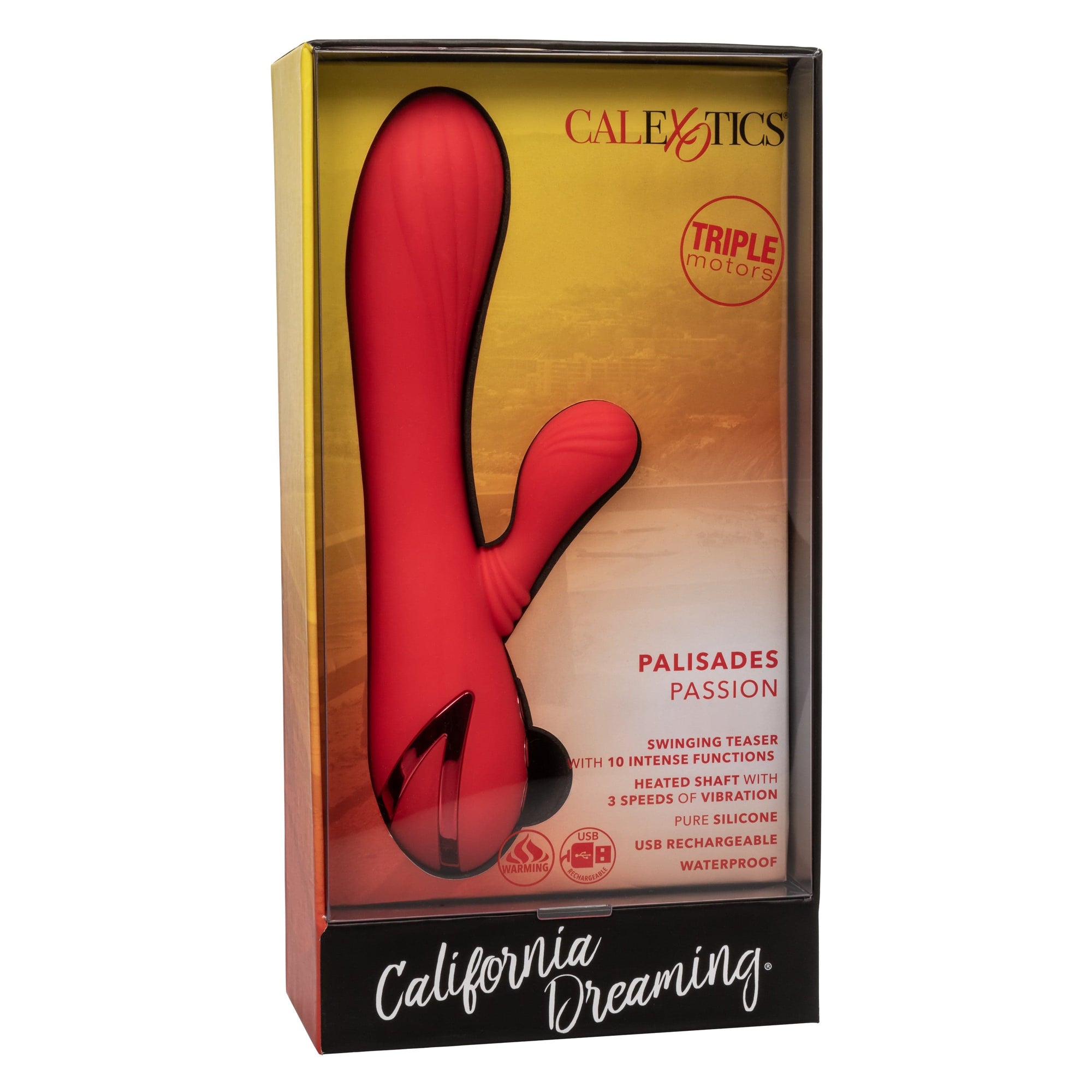 California Exotics - California Dreaming Palisades Passion Heat Swing Rabbit Vibrator (Red) Rabbit Dildo (Vibration) Rechargeable CherryAffairs