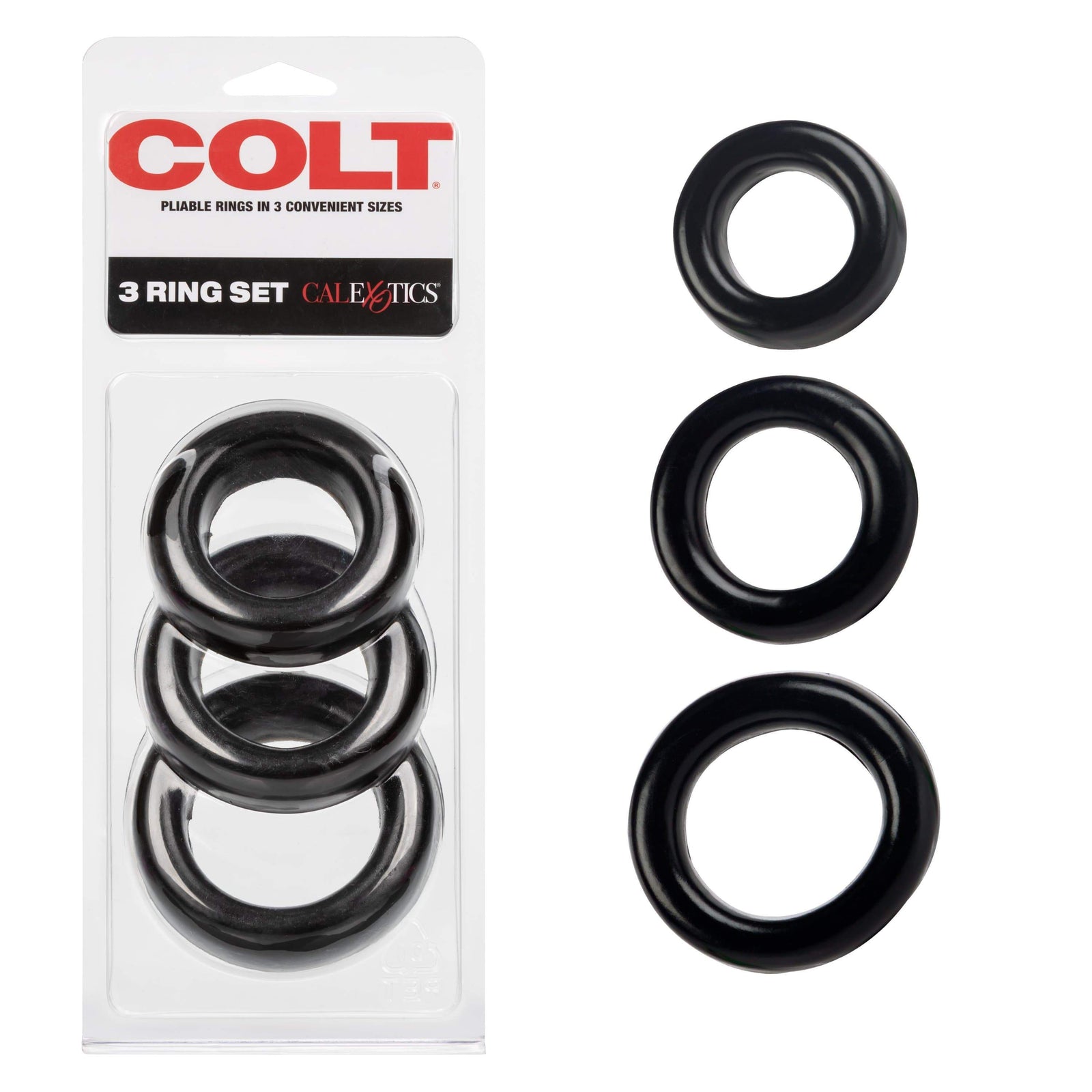 California Exotics - COLT 3 Cock Ring Set (Black) Cock Ring (Non Vibration) Durio Asia