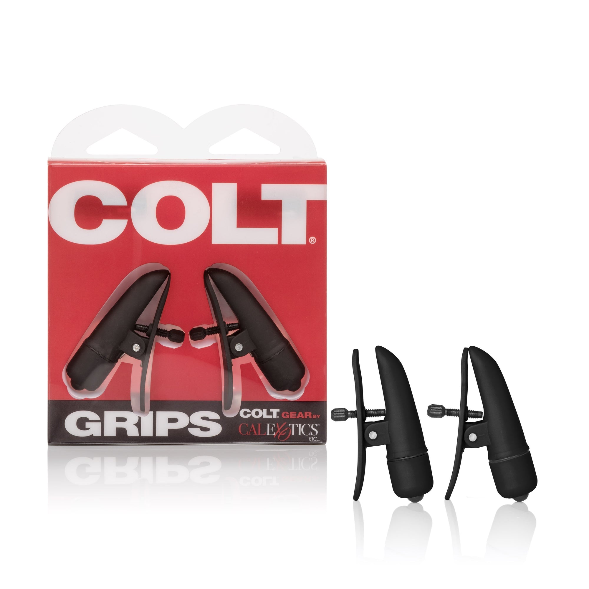 California Exotics - COLT Grips Vibrating Nipple Clamps (Black) Nipple Clamps (Vibration) Non Rechargeable Durio Asia
