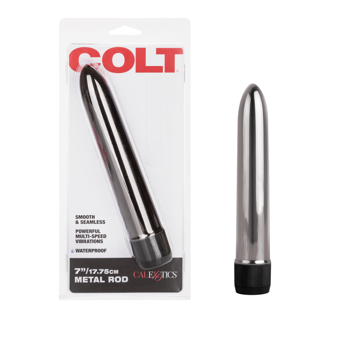 California Exotics - COLT Metal Rod Vibrator 7&quot; (Silver) Non Realistic Dildo w/o suction cup (Vibration) Non Rechargeable 716770042972 CherryAffairs