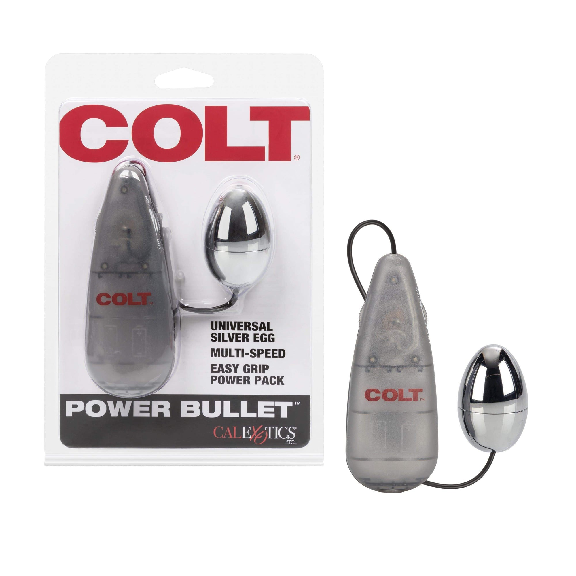 California Exotics - COLT Multi Speed Power Bullet Pak Universal Egg with Remote (Silver) Wired Remote Control Egg (Vibration) Non Rechargeable Durio Asia