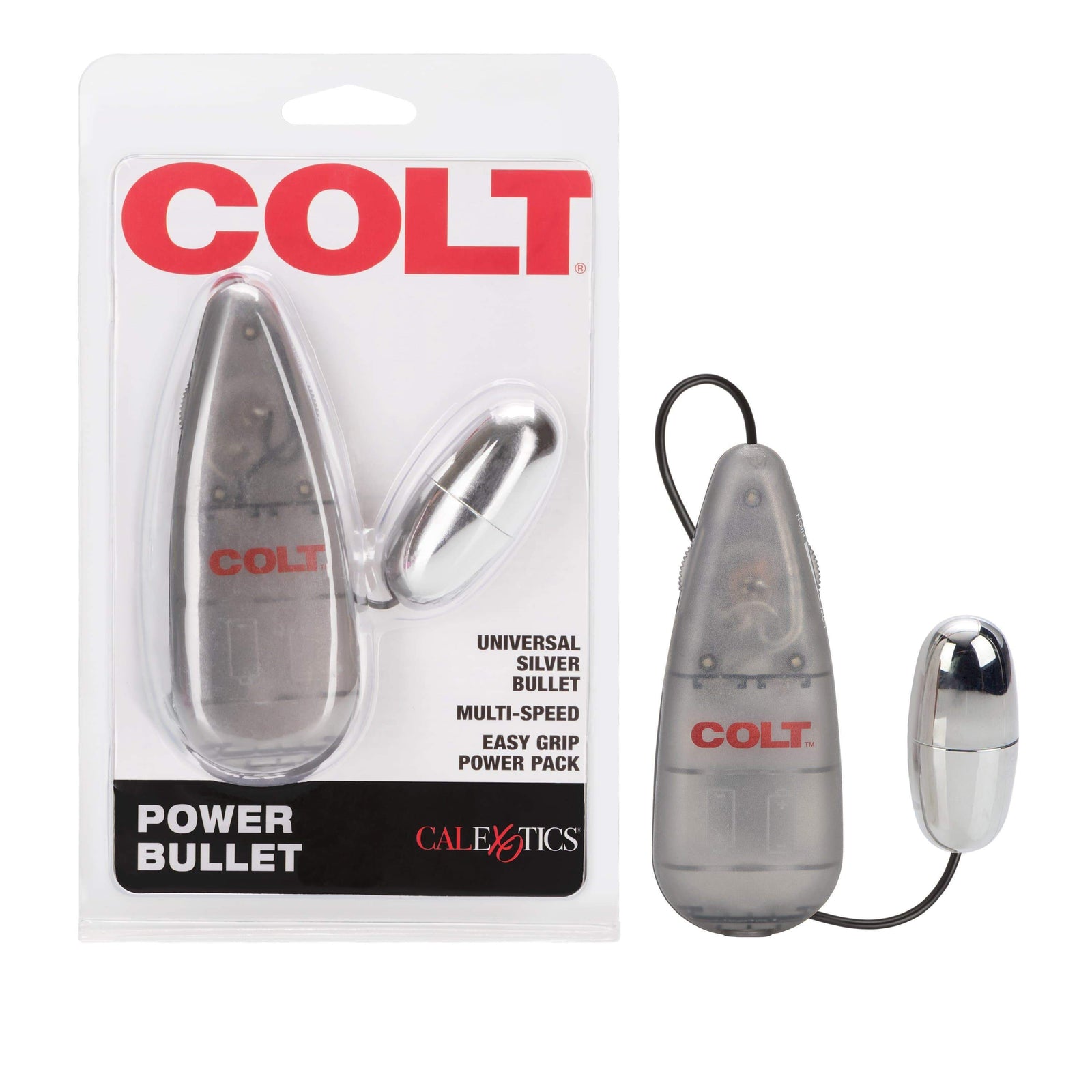 California Exotics - COLT Multi Speed Power Pak Bullet with Remote (Silver) Wired Remote Control Egg (Vibration) Non Rechargeable Durio Asia