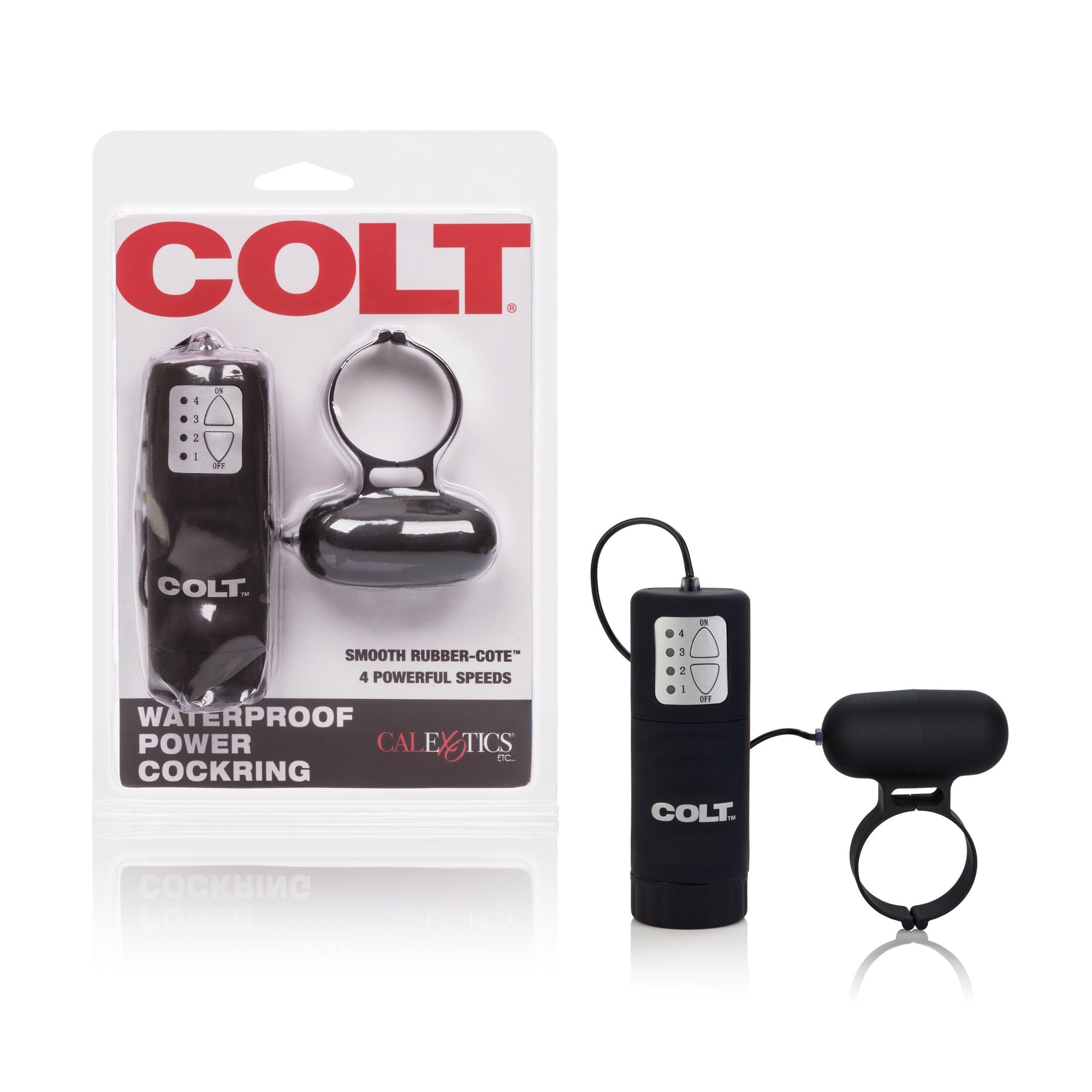 California Exotics - COLT Waterproof Power Cock Ring (Black) Remote Control Cock Ring (Vibration) Non Rechargeable Singapore