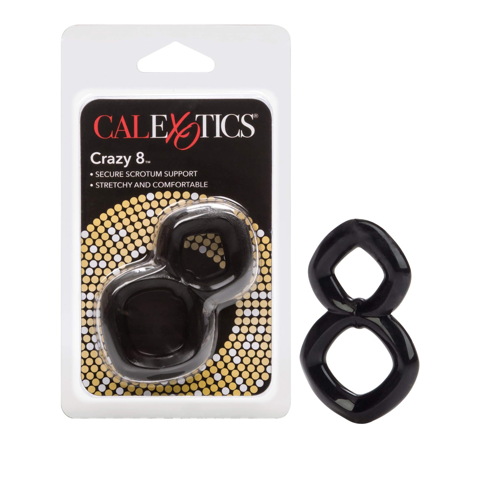 California Exotics - Crazy 8 Cock And Ball Ring (Black) Cock Ring (Non Vibration) Durio Asia
