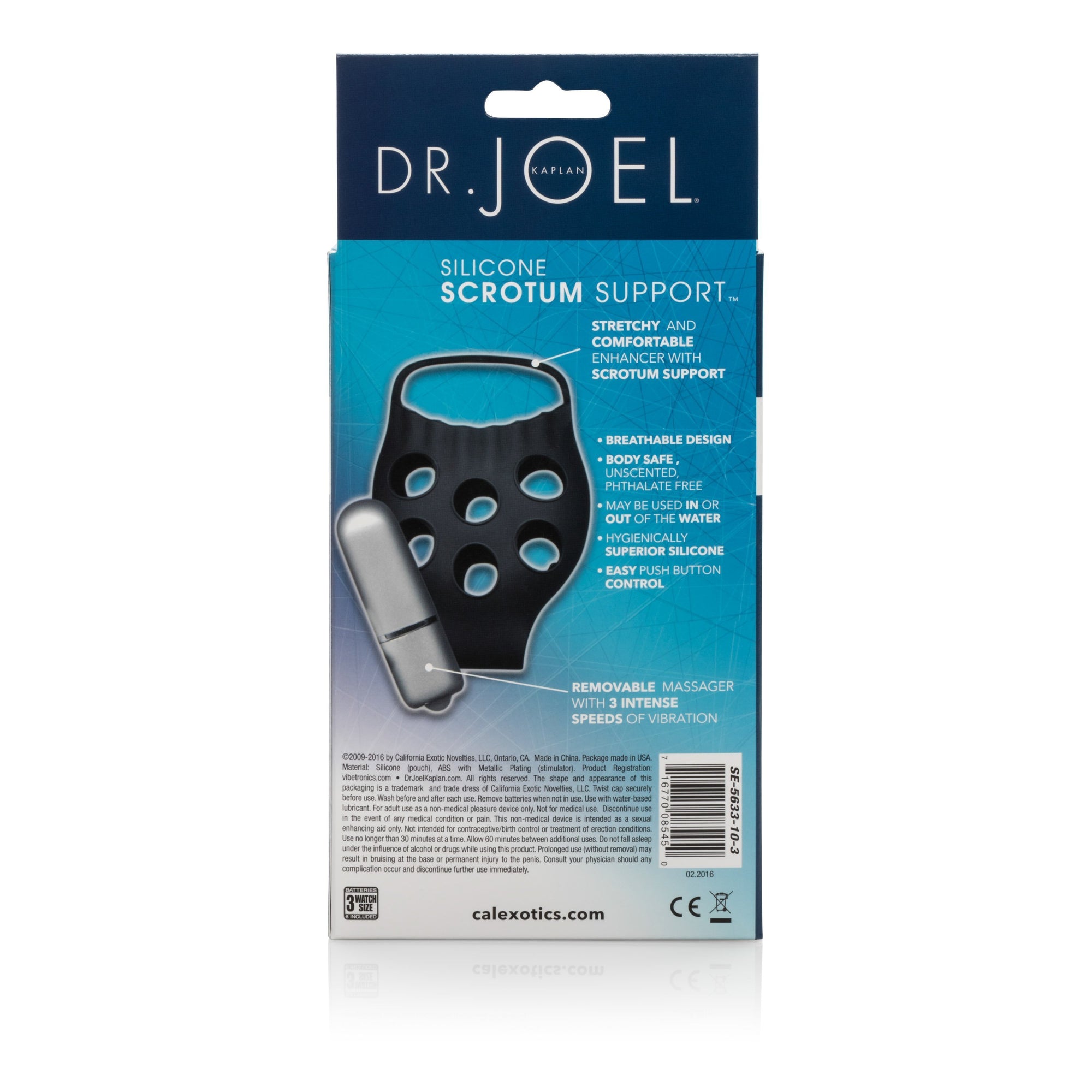 California Exotics - Dr. Joel Kaplan Silicone Scrotum Support (Black) Silicone Cock Ring (Vibration) Non Rechargeable Singapore