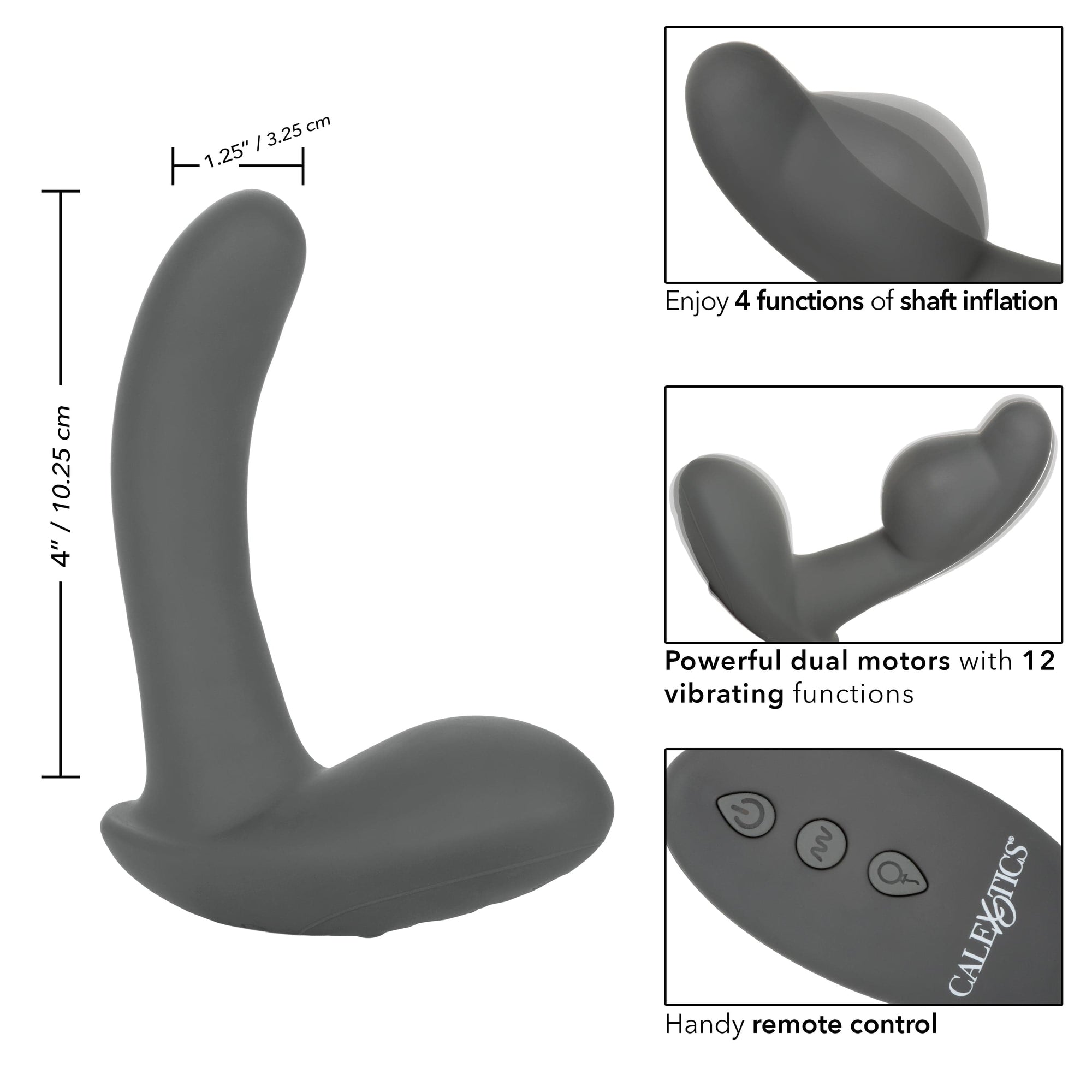 California Exotics - Eclipse Remote Control Inflatable Probe Prostate Massager (Black) Prostate Massager (Vibration) Rechargeable 716770098153 CherryAffairs