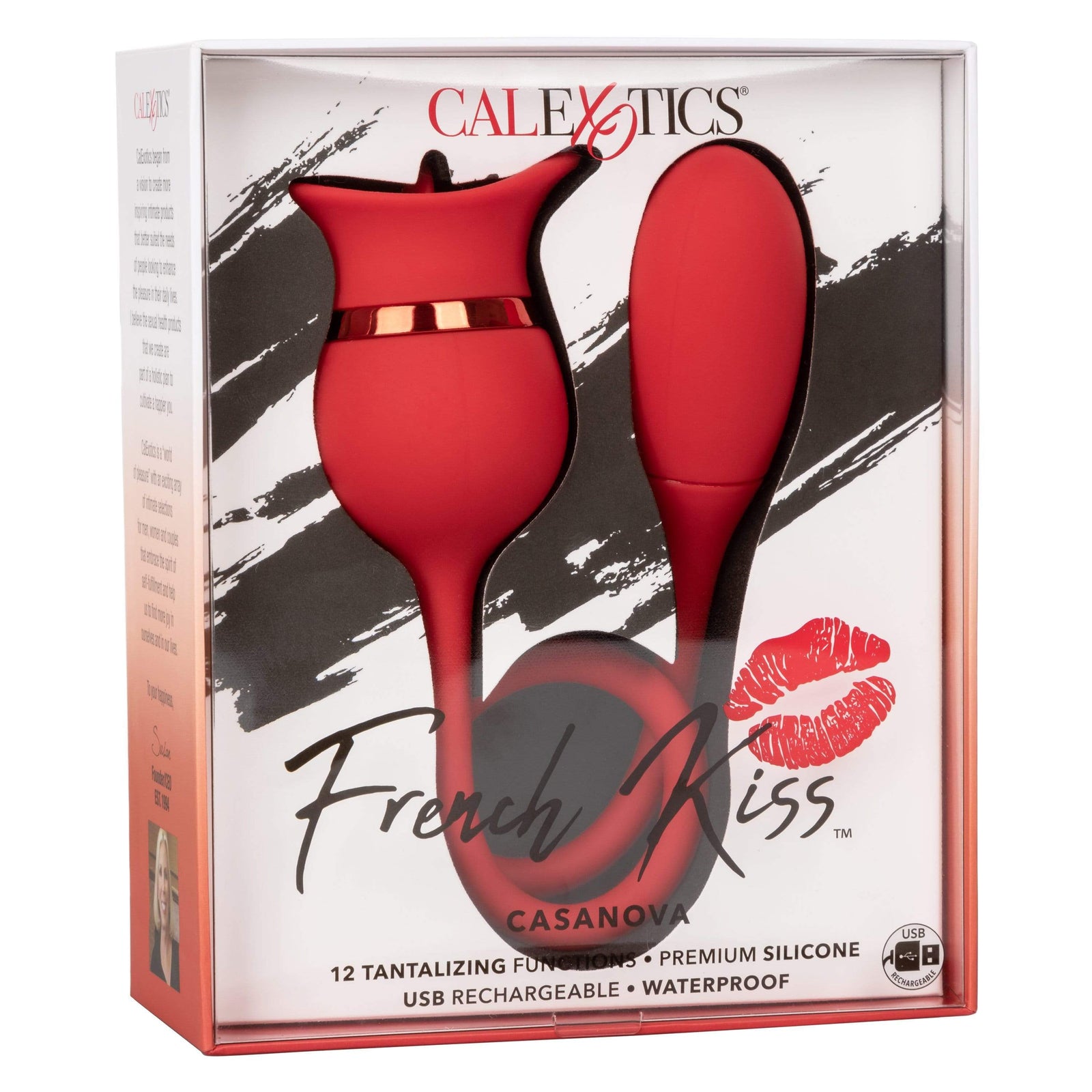 California Exotics - French Kiss Casanova Egg and Clit Massager (Red) Clit Massager (Vibration) Rechargeable Durio Asia