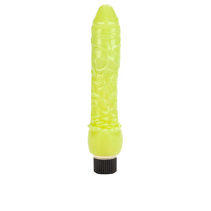 California Exotics - Glow In The Dark Jelly Vibe Realistic Dildo (Green) Realistic Dildo w/o suction cup (Vibration) Non Rechargeable 716770027818 CherryAffairs