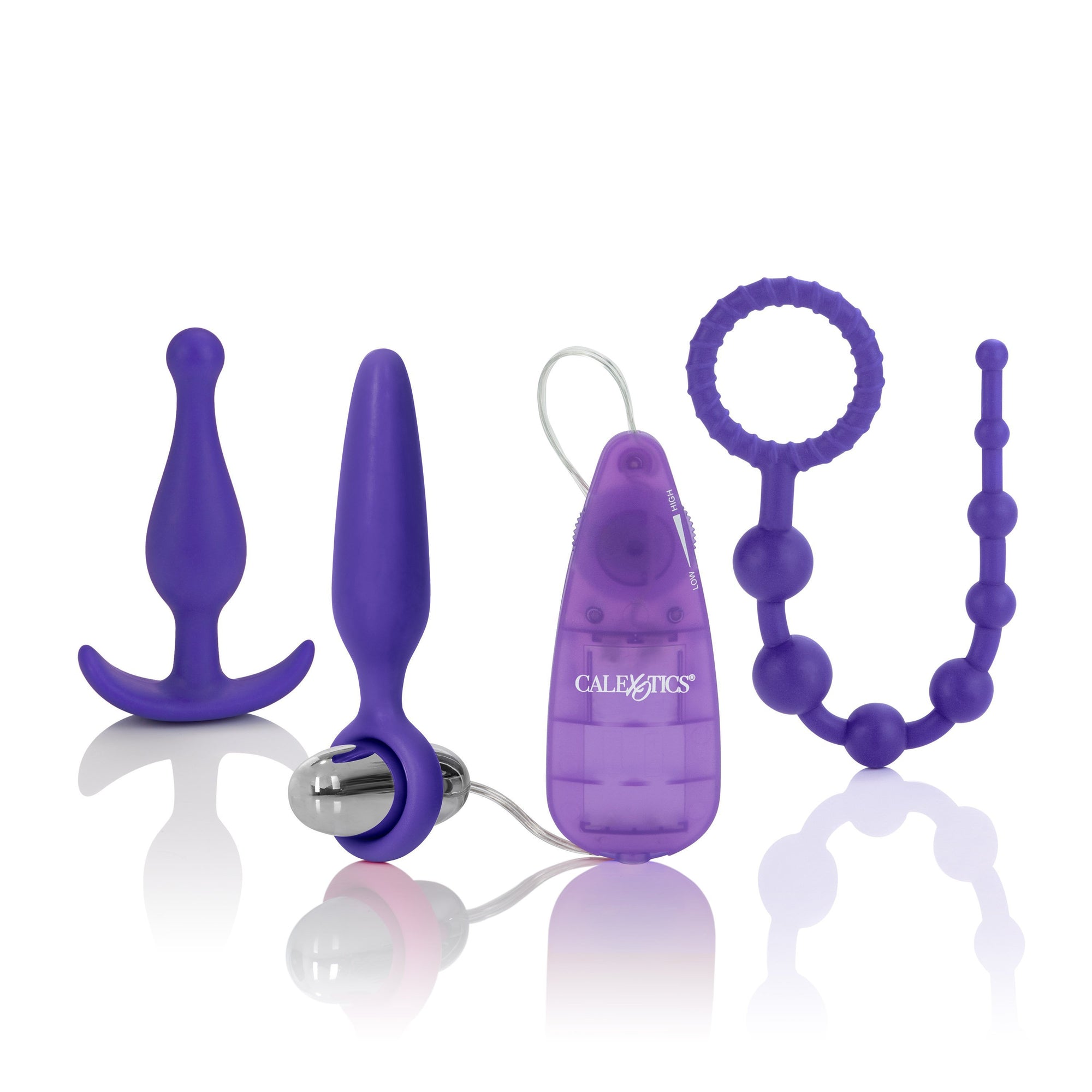 California Exotics - Hers Anal Massager Kit (Purple) AC Powered Wand Massagers (Vibration) Durio Asia