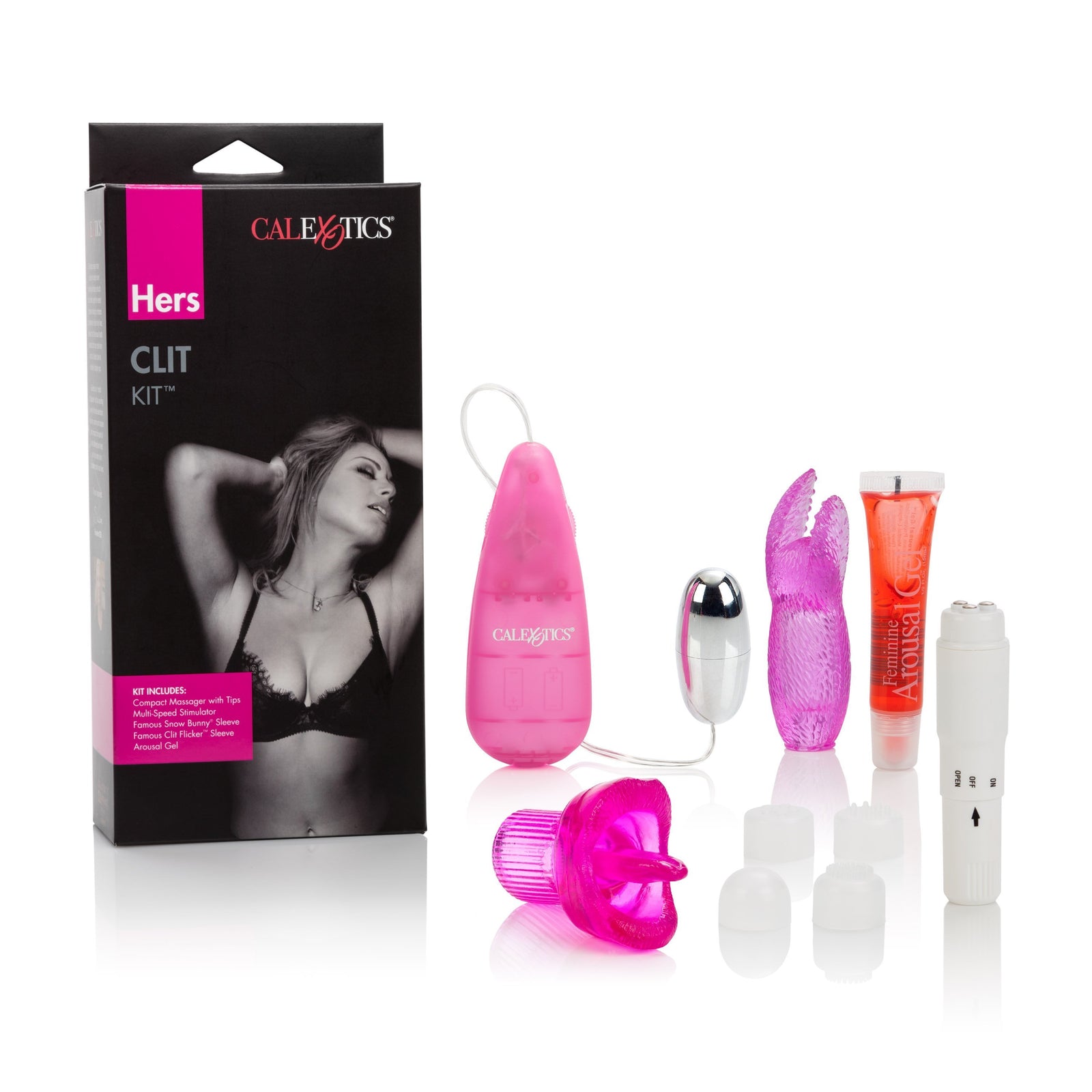 California Exotics - Hers Clit Massagers Kit (Pink) Clit Massager (Vibration) Non Rechargeable Durio Asia