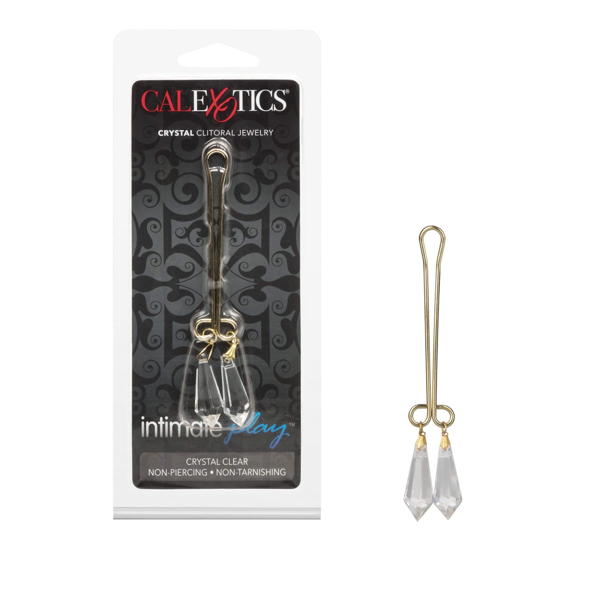 California Exotics - Intimate Play Crystal Clitoral Jewelry Clamp (Gold) Clitoral Clamps 716770009401 CherryAffairs