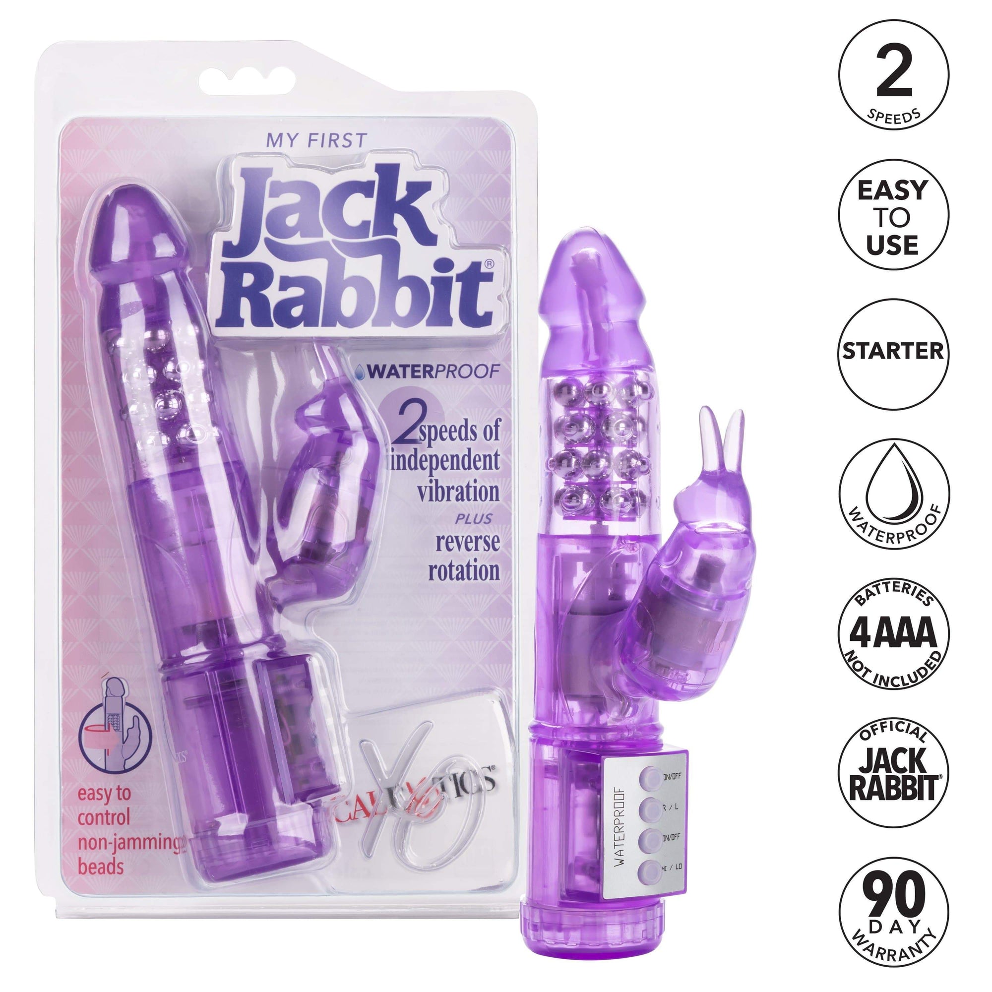 California Exotics - Jack Rabbit My First Jack Rabbit Vibrator (Purple) Rabbit Dildo (Vibration) Non Rechargeable Durio Asia