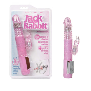 California Exotics - Jack Rabbit Petite Thrusting Jack Rabbit Vibrator (Pink) Rabbit Dildo (Vibration) Non Rechargeable Durio Asia